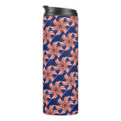 愛国的な赤白青アメリカ国旗の模様 タンブラー (回転右)