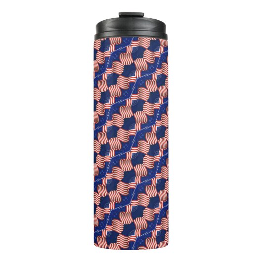 愛国的な赤白青アメリカ国旗の模様 タンブラー (正面)