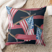 愛国的な赤白青アメリカ国旗 クッション (ブランケット)