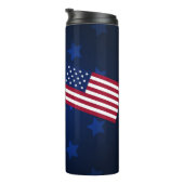 愛国的な赤白青アメリカ国旗 タンブラー (回転右)