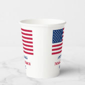 愛国的な赤白青アメリカ国旗 紙コップ (右)