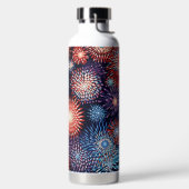 愛国的な赤白青アメリカ花火 ウォーターボトル (左面)