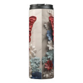 愛国的な赤白青アメリカ蝶 タンブラー (裏面)