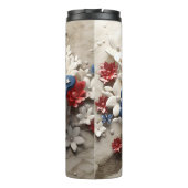 愛国的な赤白青アメリカ蝶 タンブラー (裏面)