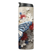 愛国的な赤白青アメリカ蝶 タンブラー (回転右)