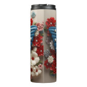 愛国的な赤白青アメリカ蝶 タンブラー (裏面)