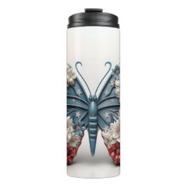 愛国的な赤白青アメリカ蝶 タンブラー