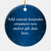 愛国的な赤白青オーナメントメリークリスマス セラミックオーナメント (裏面)