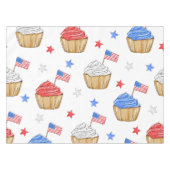 愛国的な赤白青カップケーキ国旗の星 テーブルクロス (正面(横))