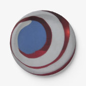 愛国的な赤白青ガラスのクリスマスボール ペーパープレート (正面)