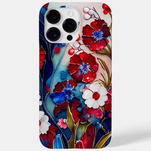 愛国的な赤白青ケシの花 Case-Mate iPhoneケース (裏面)