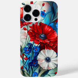 愛国的な赤白青ケシの花 Case-Mate iPhone 14 PRO MAXケース