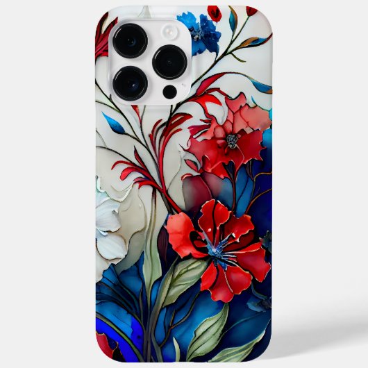 愛国的な赤白青ケシの花 Case-Mate iPhoneケース (裏面)