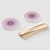 愛国的な赤白青サークル幾何学的な休日 ハンドファン (組立なし)