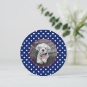 愛国的な赤白青スストライプターズ丸い写真 シーズンカード (スタンド正面)