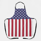 愛国的な赤白青スターとストライプ国旗 エプロン (正面)