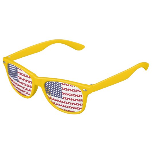 愛国的な赤白青スターとストライプ国旗 キッズサングラス (アングル)