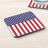 愛国的な赤白青スターとストライプ国旗 コースター (左側)