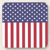 愛国的な赤白青スターとストライプ国旗 コースター (正面)