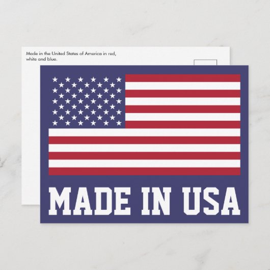 愛国的な赤白青スターとストライプ国旗 シーズンポストカード (正面/裏面)