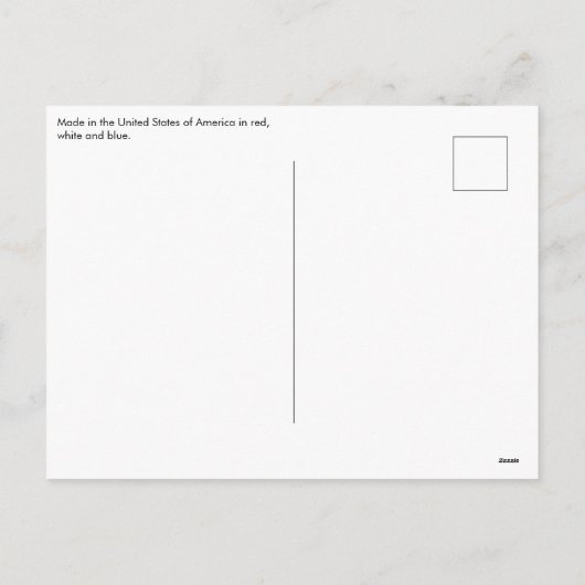 愛国的な赤白青スターとストライプ国旗 シーズンポストカード (裏面)
