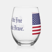 愛国的な赤白青スターとストライプ国旗 ステムなしワイングラス (右)