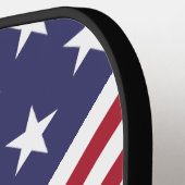 愛国的な赤白青スターとストライプ国旗 ピックルボールラケット (左詳細)