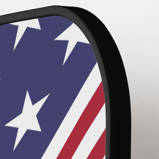 愛国的な赤白青スターとストライプ国旗 ピックルボールラケット (左詳細)