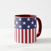 愛国的な赤白青スターとストライプ国旗 マグカップ (正面右)