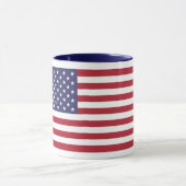 愛国的な赤白青スターとストライプ国旗 マグカップ (中央)