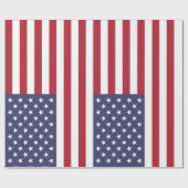 愛国的な赤白青スターとストライプ国旗 ラッピングペーパー (フラット)