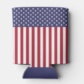 愛国的な赤白青スターとストライプ国旗 缶クーラー (裏面)