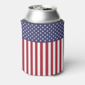 愛国的な赤白青スターとストライプ国旗 缶クーラー (缶裏面)