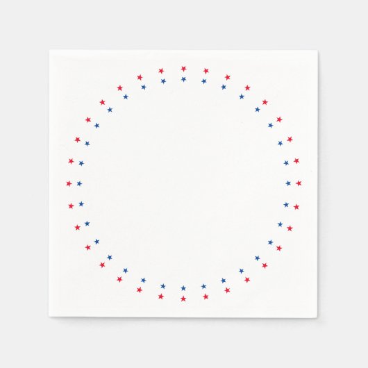 愛国的な赤白青スターのホリデーパーティー スタンダードカクテルナプキン (正面)