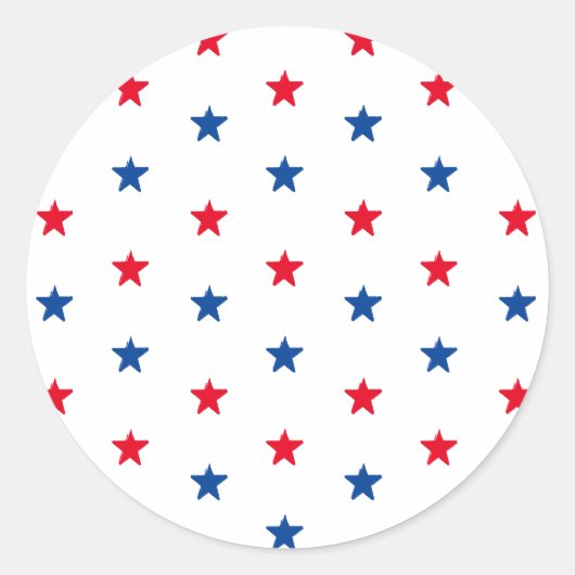 愛国的な赤白青スターアメリカンホリデー ラウンドシール (正面)