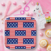 愛国的な赤白青スターストライプズ ペーパープレート (パーティー)