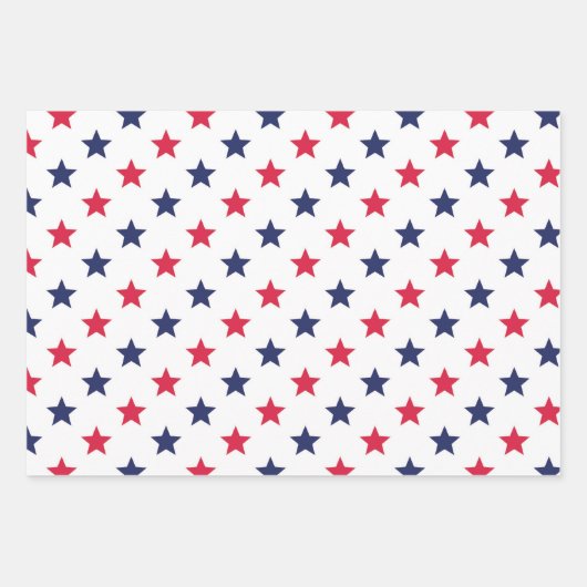 愛国的な赤白青スターズアメリカ ラッピングペーパーシート (正面3)
