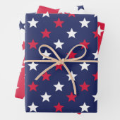 愛国的な赤白青スターズアメリカ ラッピングペーパーシート (インサイチュ)