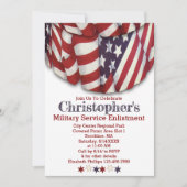 愛国的な赤白青スターズサービスの参加 招待状 (正面)