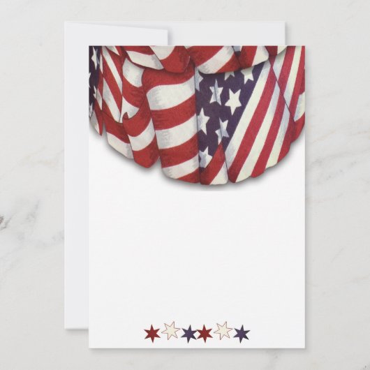 愛国的な赤白青スターズサービスの参加 招待状 (裏面)