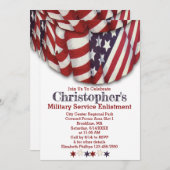 愛国的な赤白青スターズサービスの参加 招待状 (正面/裏面)