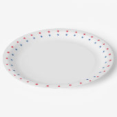 愛国的な赤白青スター縁どズの休日 ペーパープレート (アングル)