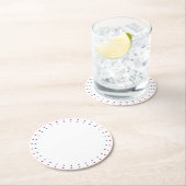 愛国的な赤白青スター縁どズの休日 ラウンドペーパーコースター (インサイチュ)