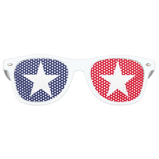 愛国的な赤白青スター7月4日 レトロサングラス (正面)