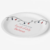 愛国的な赤白青ストリングライト7月4日 ペーパープレート (アングル)