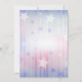 愛国的な赤白青バンティング背景スター 招待状 (裏面)