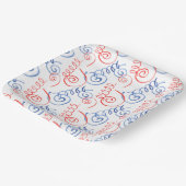 愛国的な赤白青フェスティバルストリーマー ペーパープレート (傾斜あり)