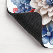 愛国的な赤白青フローラブーケ マウスパッド (コーナー)