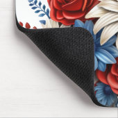 愛国的な赤白青フローラブーケ マウスパッド (コーナー)