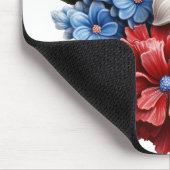 愛国的な赤白青フローラブーケ マウスパッド (コーナー)